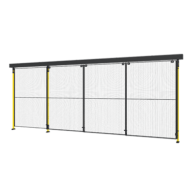 Triple sliding door with 3-step rail