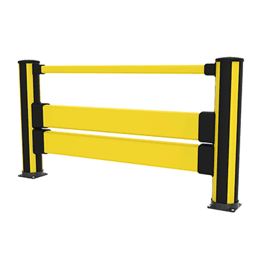 Barrière piétonne avec double bastaing