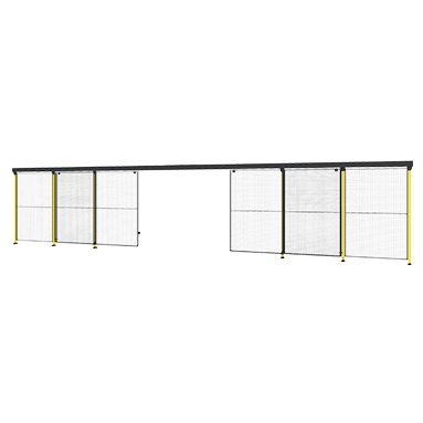Sliding door with centre lock