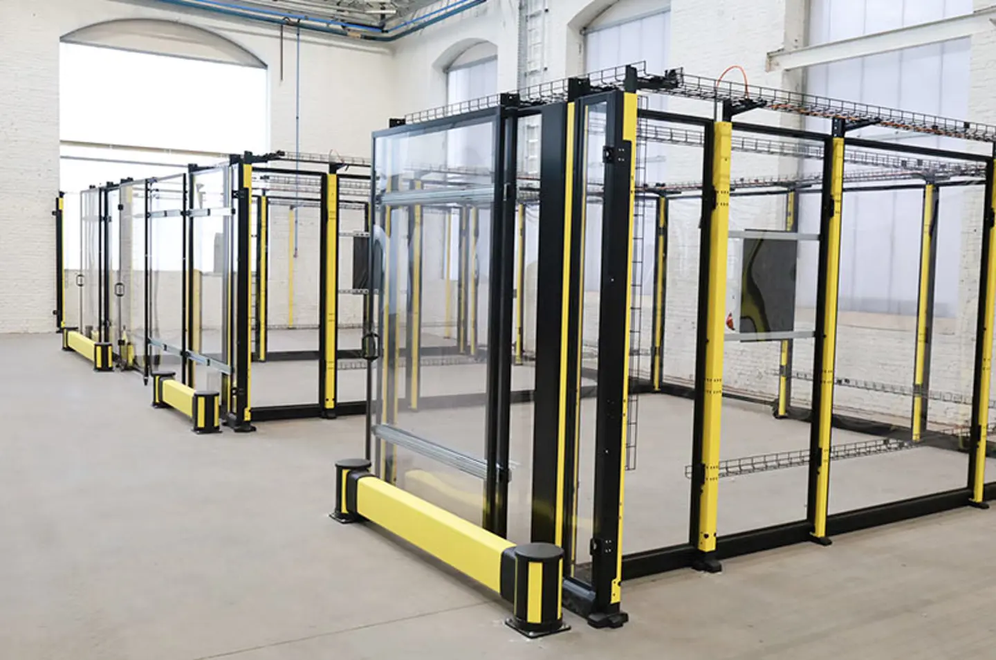 Machine guard plastic panels and impact protection toghether as a complete safety solution